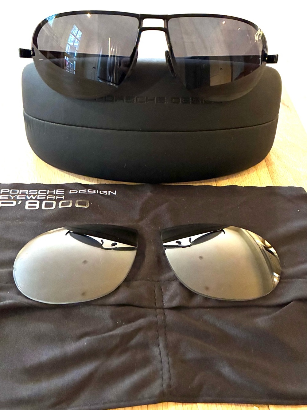 Porsche Design Men’s Black Aviator Sunglasses - Picture 3 of 13